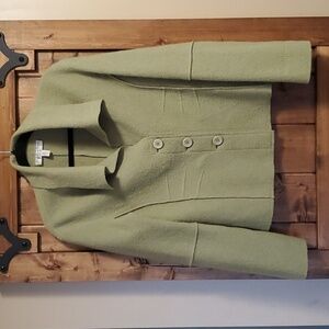 Conrad C Proportion Petite Pistachio Green Wool Unlined  Jacket Size 10